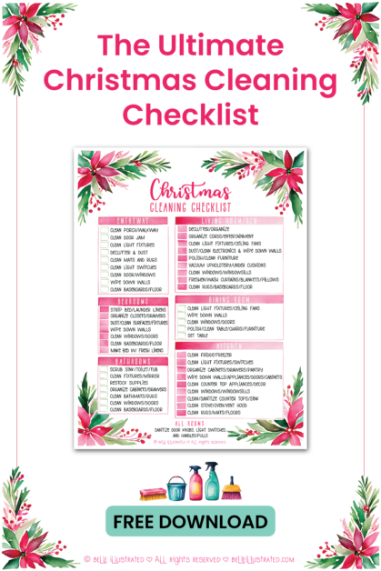 A printable Christmas Cleaning Checklist